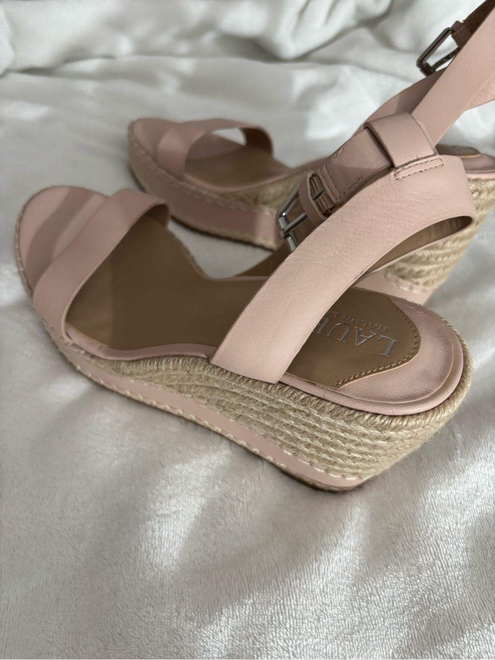 Lauren Ralph Lauren Blush Pink Leather Ankle-Strap Sandals - Picture 2 of 5